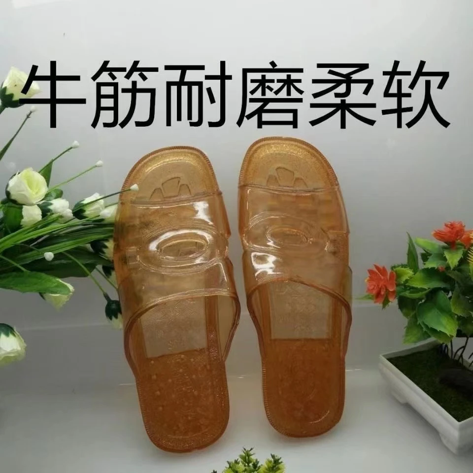 拖鞋男夏外越南橡胶透明软底耐磨防滑防臭牛筋拖鞋中老年爸爸拖鞋