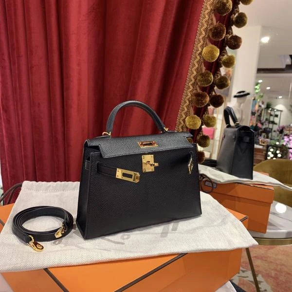 95新 Hermes/爱马仕 爱马仕/GGS爱马仕Minikelly二代黑色金扣epso