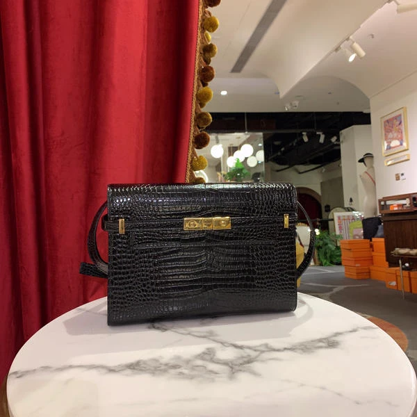 95新 YSL/圣罗兰 定金-曼哈顿中号黑金压纹牛皮/单肩包/19623513