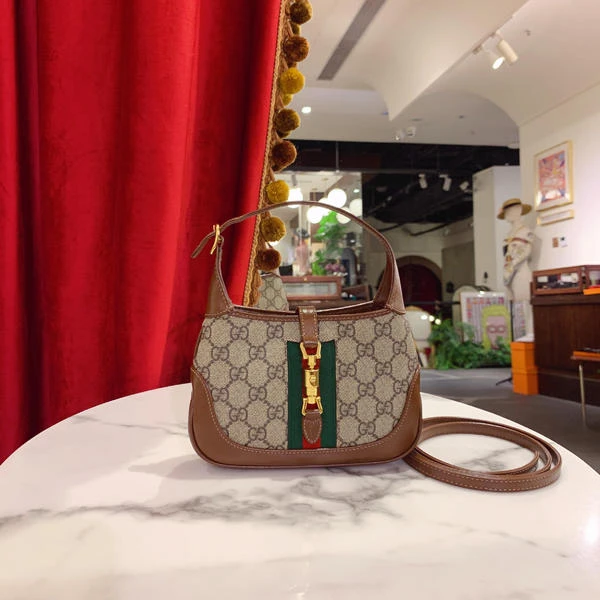 95新 GUCCI/古驰 GGS古驰jackie1961 mini老花金扣单肩包28111251
