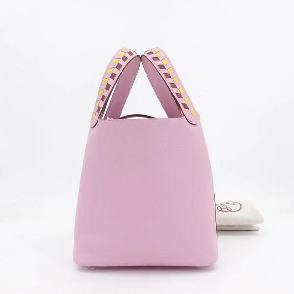 爱马仕/GGS爱马仕picotin18编织手柄锦葵紫银扣epsom/手提包/8730