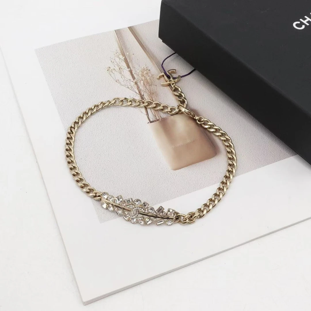 95新 Chanel/香奈儿 GGS香奈儿金色链条方糖圆钻水 48779852