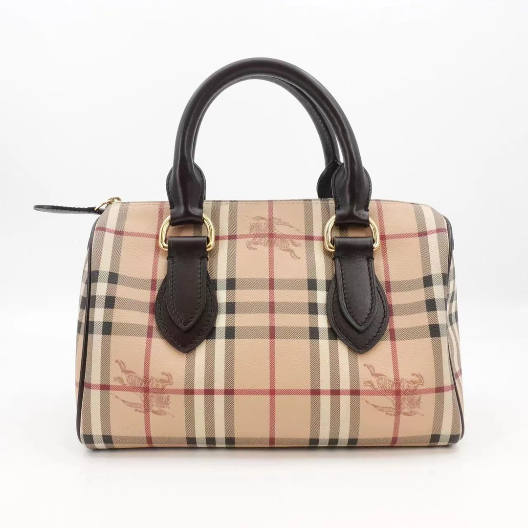 95新 BURBERRY/博柏利 GGS巴宝莉波士顿战马格纹手提包/32264558