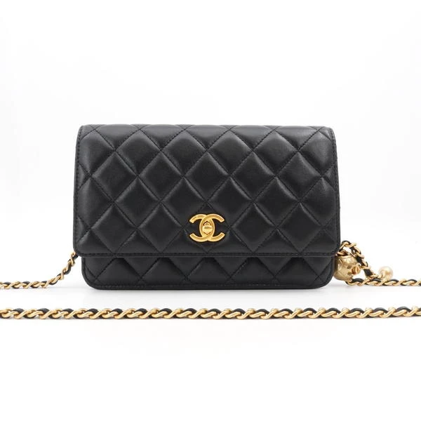 95新 Chanel/香奈儿 GGS香奈儿金球woc黑金羊皮单肩包98334275