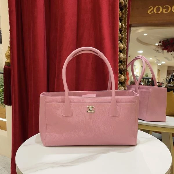 95新 Chanel/香奈儿 cerf小号粉色银扣荔枝牛皮/单肩包/44681067