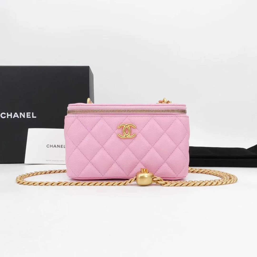 95新 Chanel/香奈儿 GGS香奈儿23p爱心金球长盒子粉金荔枝牛