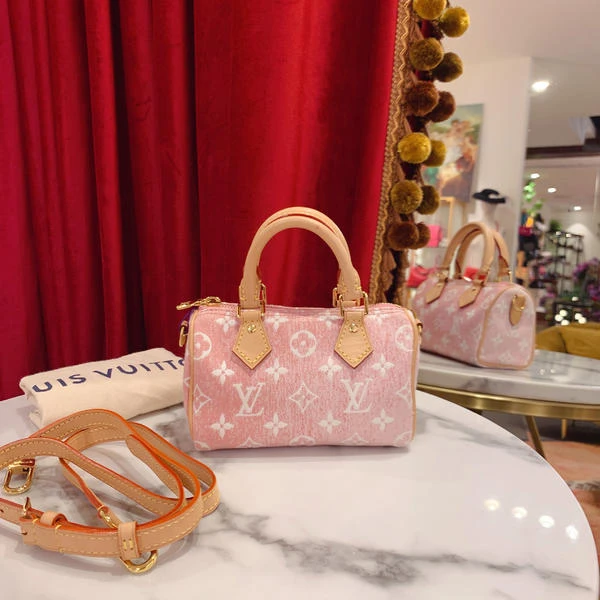 99新  LouisVuitton/路易威登speedy nano粉色单肩包/1286921