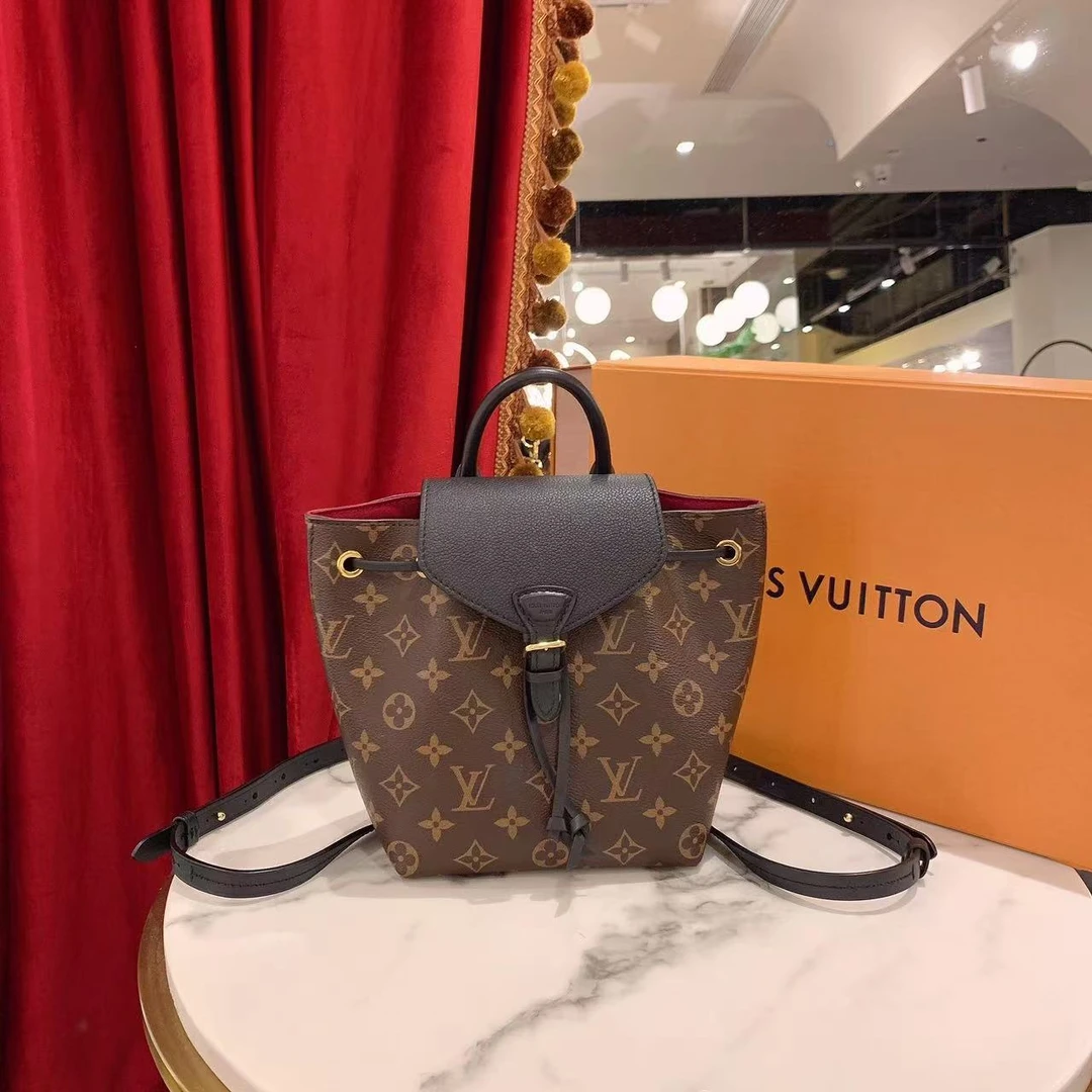 95新 LouisVuitton/路易威登 Montsouris bb黑色双肩包/20024255
