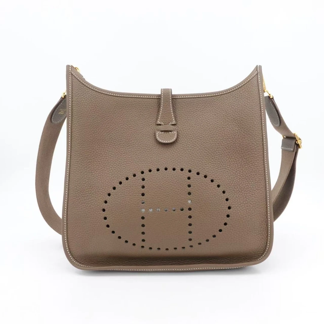 95新 Hermes/爱马仕 GGS爱马仕evelyne29大象灰银扣TC/12173932