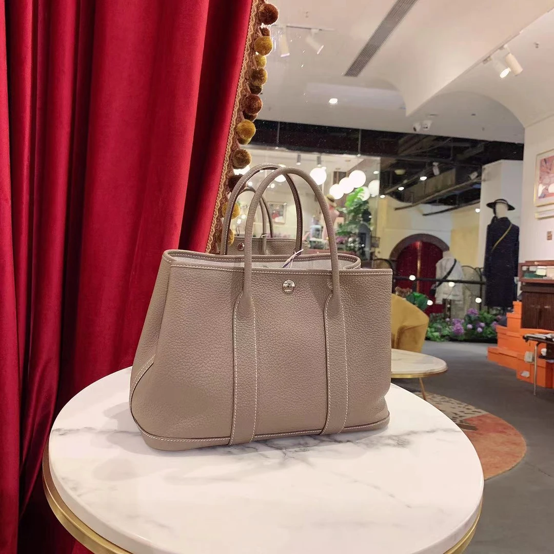95新 Hermes/爱马仕 GGS大象灰negonda手提包30016296