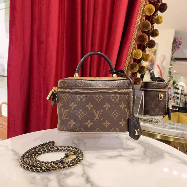 95新 LouisVuitton/路易威登 Vanity化妆包老花金芯片款/10089364