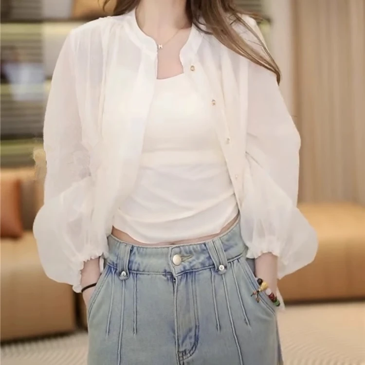白色薄款休闲防晒外套女夏季新款爆款时尚气质设计感上衣外穿