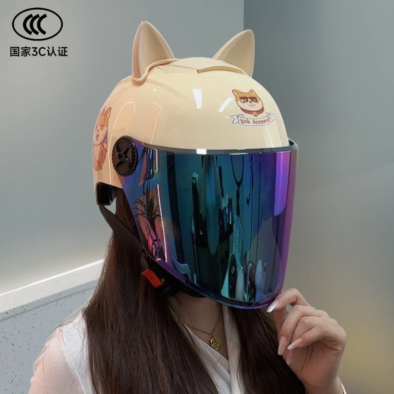 【迷】电动车头盔大人男女士3C认证电瓶摩托盔安全帽夏季半盔通用