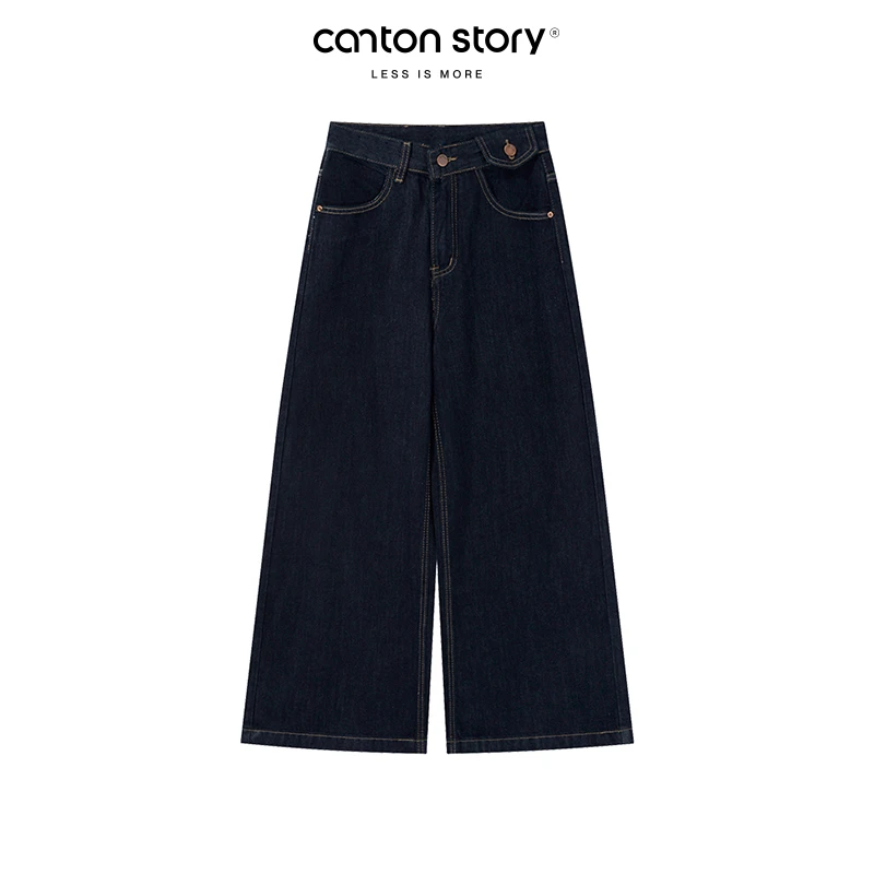 羊城故事 复古百搭高腰早秋宽松显瘦牛仔裤 Y24Y08x阔腿牛仔x5777