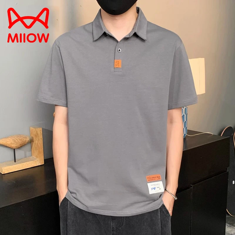 猫人品牌纯棉polo衫男士夏季薄款修身T恤2024新款休闲宽松短袖潮