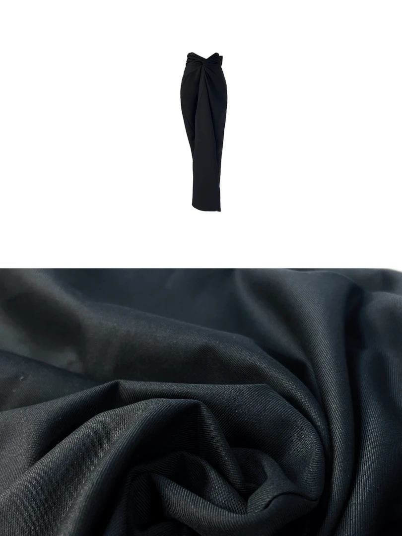 8084长款一片式休闲绑带半身裙夏季百搭