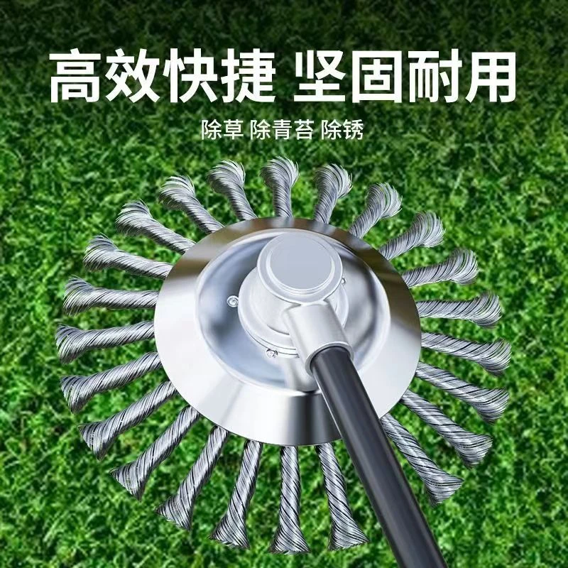 新款加厚钢丝轮打草头除草盘割草机割灌机通用钢丝刀片配件大全