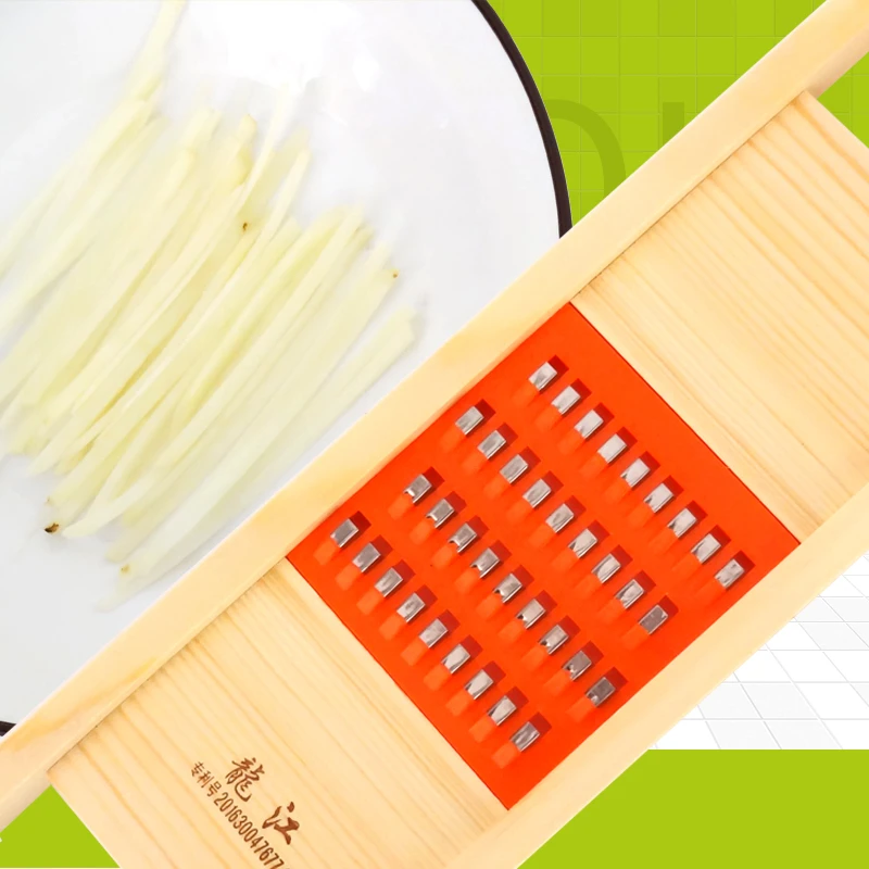 龙江实木框不锈钢擦丝器土豆刨丝器粗丝切菜神器厨房用萝卜刮丝器