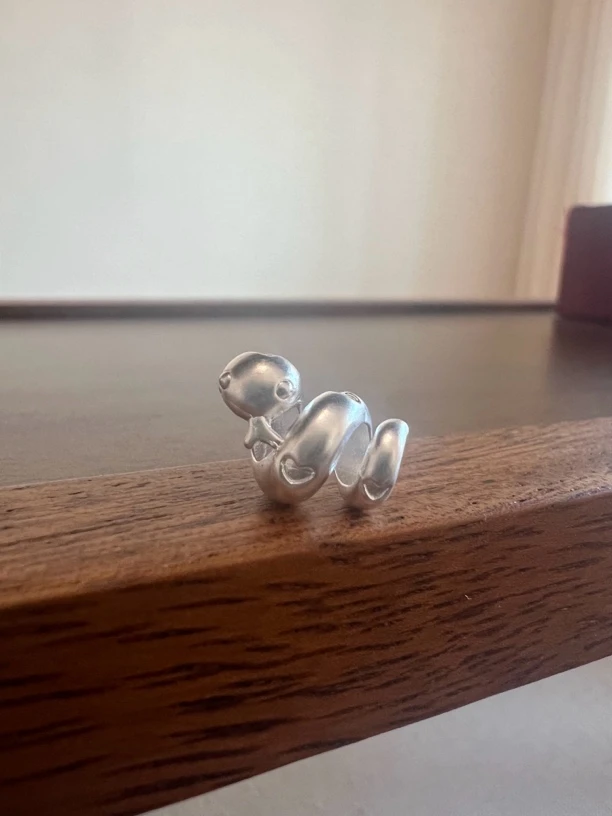 吊坠足银 足银卷卷蛇手绳的新年蛇年配件（只有蛇配件）