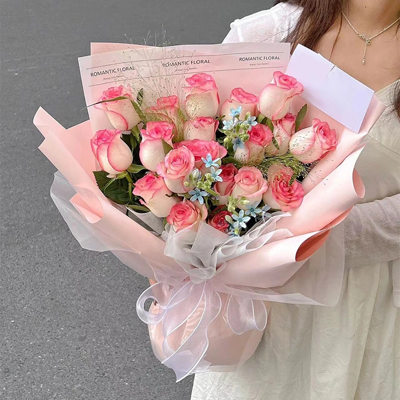 【特别的晚风】19枝爱莎玫瑰混搭蓝星花喷泉草花束生日鲜花鲜花直播间现场直播卖花同城鲜花直送小时达冬日