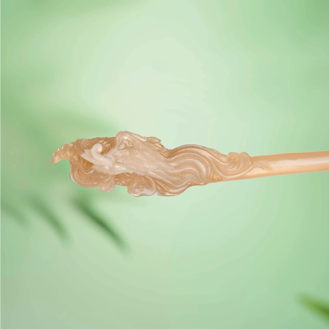 【抒己·精雕发簪】国风好物簪子天然牛角非遗手工古典发簪简约