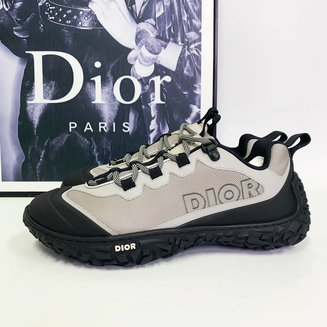 全新未使用 DIOR/迪奥 迪奥izon系列灰色网面带侧标运动鞋户外