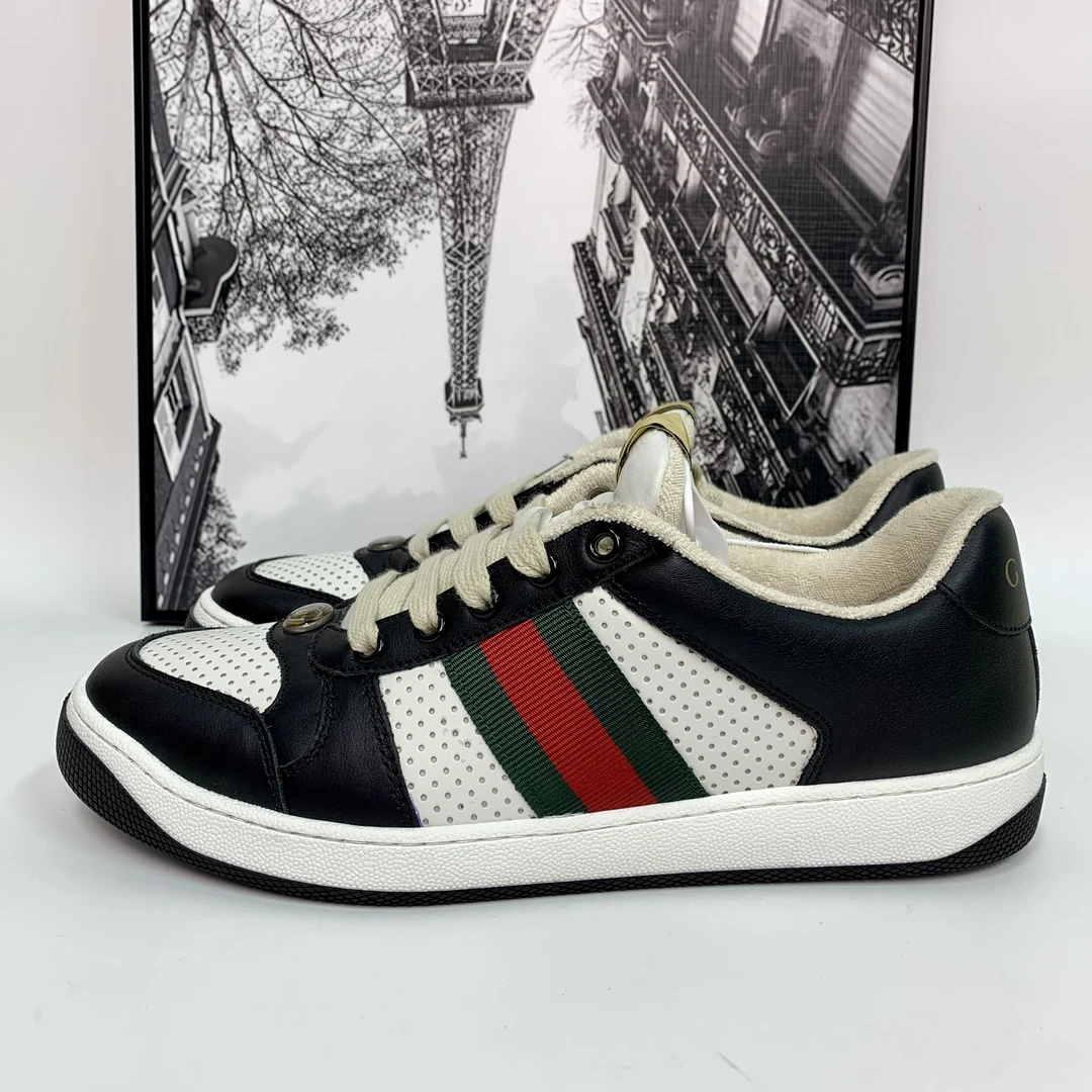 未使用 GUCCI/古驰 全新全套/古驰黑白熊猫低帮脏脏鞋