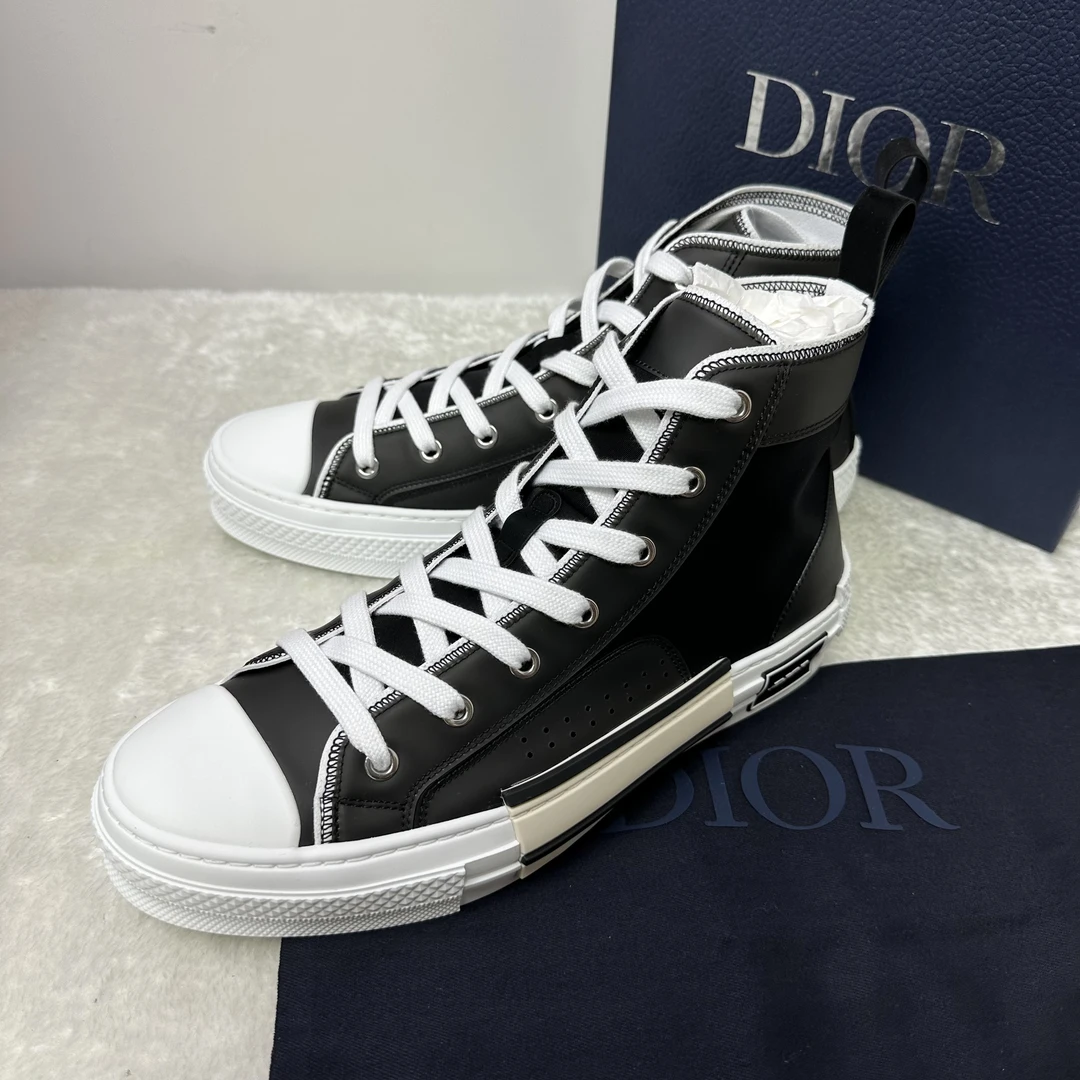 全新未使用 DIOR/迪奥 全新大全套/迪奥高邦黑色B23帆布板鞋