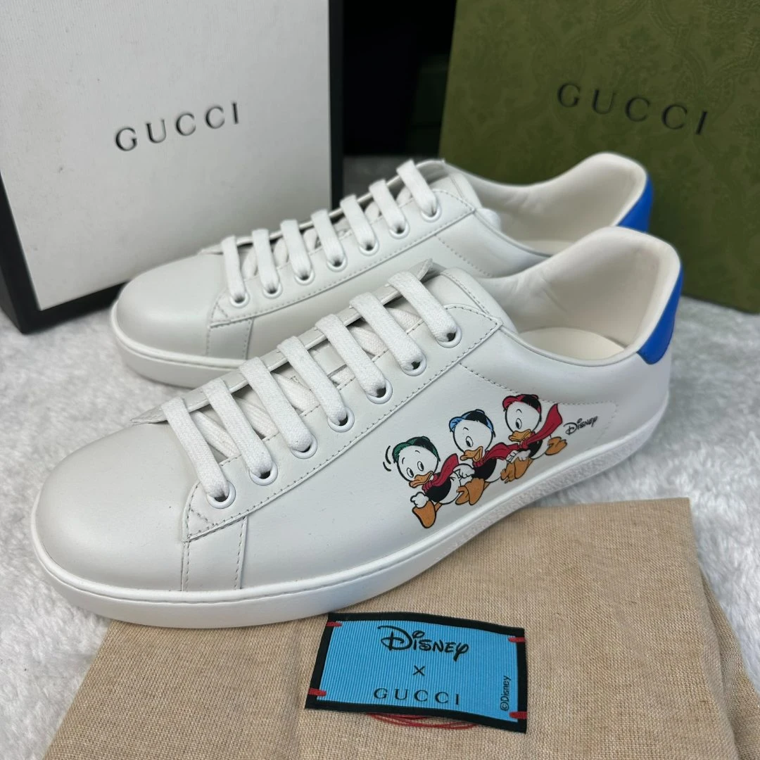 全新未使用 GUCCI/古驰 古驰迪士尼联名三只唐老鸭板鞋鞋一口价