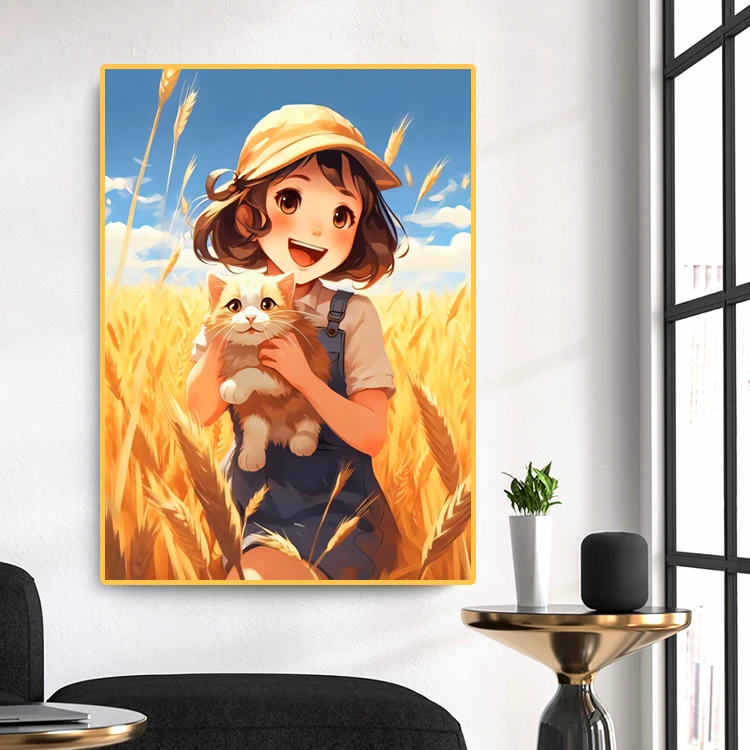 卡通动漫【动漫女孩】平面装饰画卧室餐厅沙发装饰画