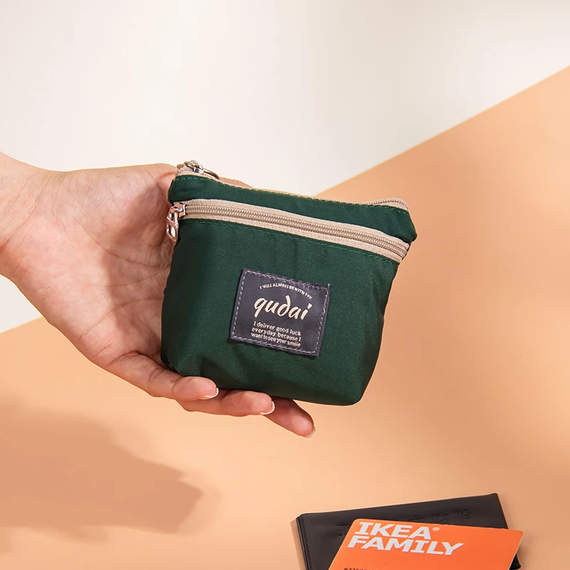 零钱包可爱布艺防水双层便携卡包放零钱口红钥匙小钱包杂物收纳袋