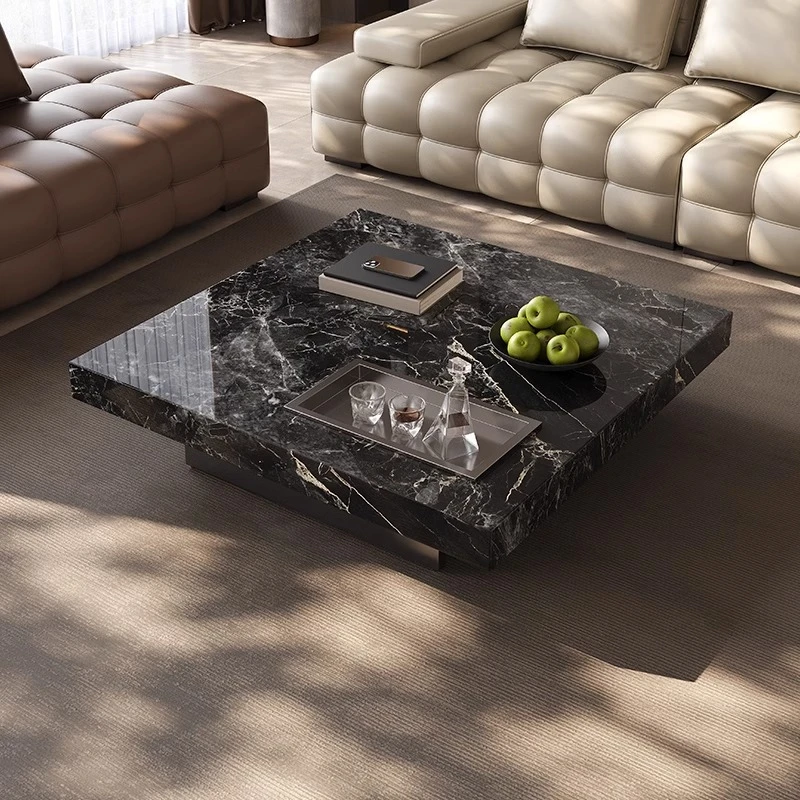 香幂意式劳伦斯轻奢超晶石茶几现代简约家用客厅方型子母茶几组合