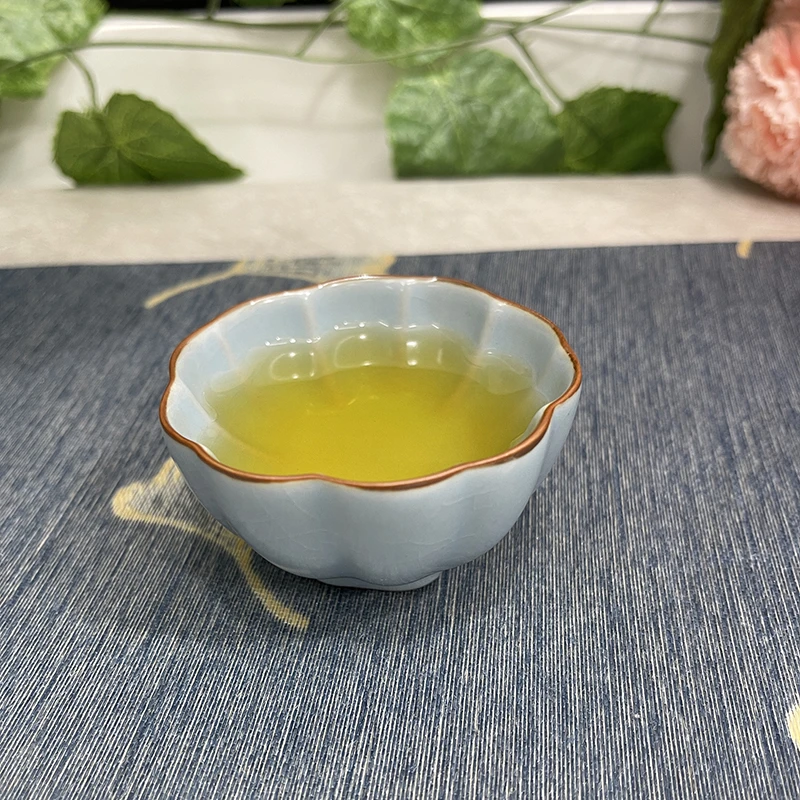 天青汝窑开片可养花瓣品茗杯