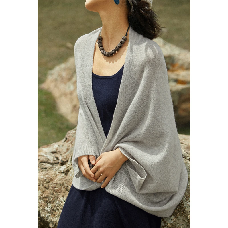 Say Ya 【幻】简约多用松针羊绒一体开衫披肩 围巾百搭夏季针织时尚