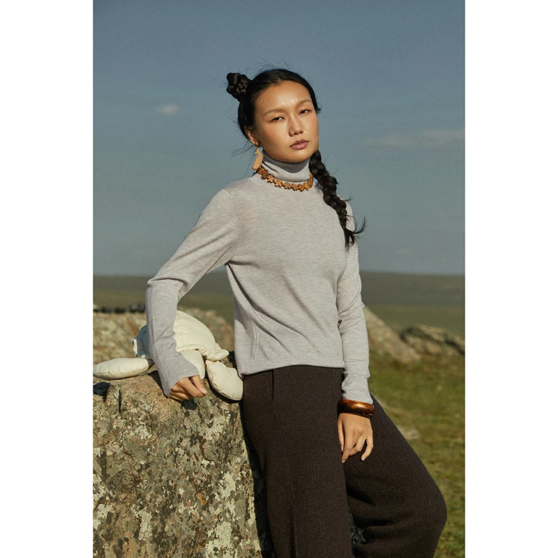 Say Ya【幻】守护 精纺baby山羊绒简奢高领套头衫 基础打底