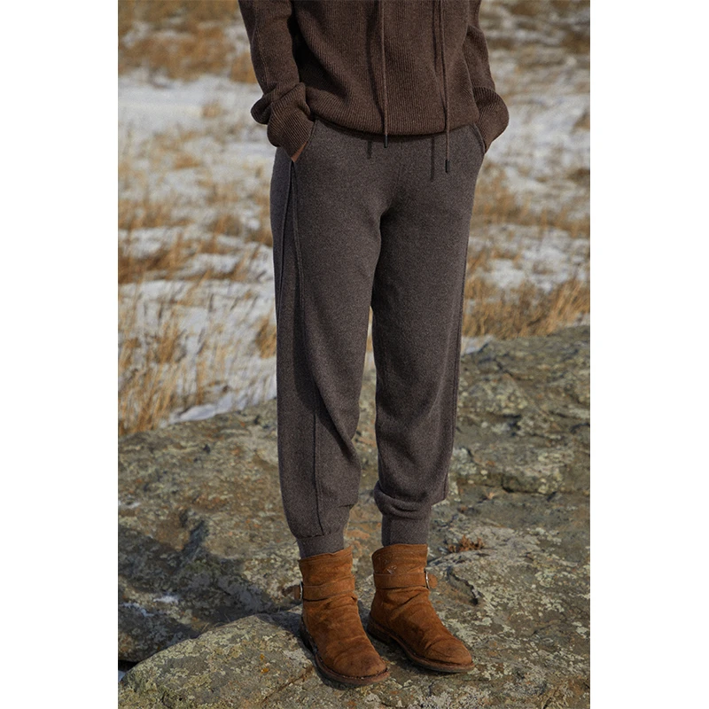 Say Ya 【幻】新小桂花针休闲抽带羊绒卫裤 百搭针织舒适直筒户外