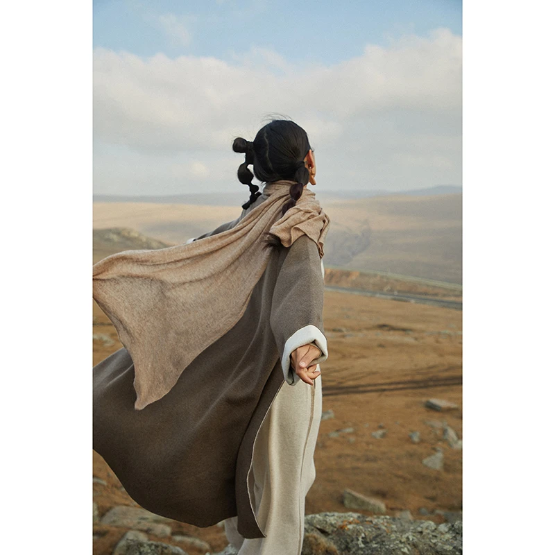 Say Ya【幻】一笔一片式柔软羊绒围巾 简约/搭配针织百搭保暖