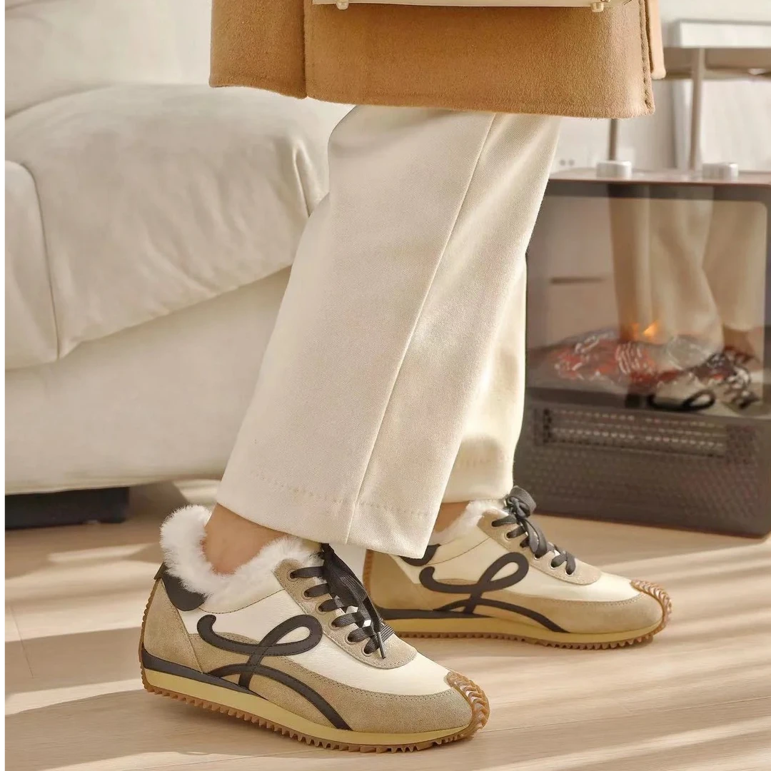 【阿甘毛毛鞋】2025初冬新款加绒阿甘鞋厚底增高六公分