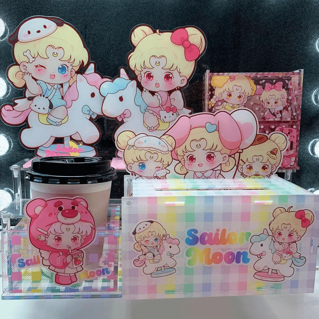 （镭射2cm福福）胖宝美战 拉布布 sp 小新 wendy 亚克力片diy配饰