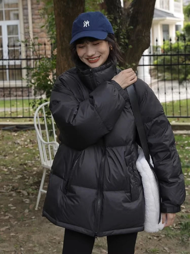 服黑色服女短款2023秋冬季新款宽松小个子棉衣加休
