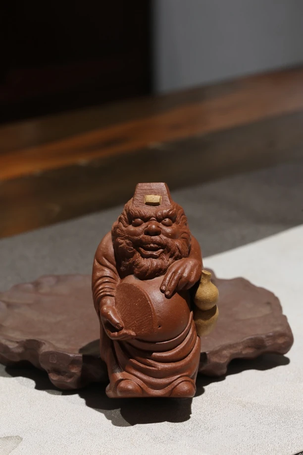 紫砂雕塑 达摩 小摆件