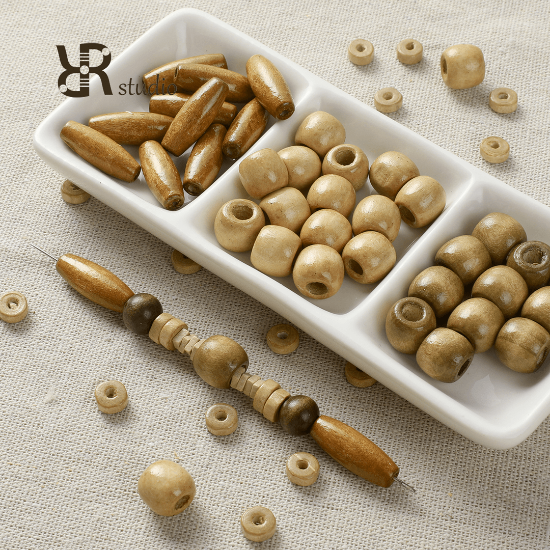 美拉德系列】木质散珠放块隔片珠子手串圆珠DIY材料手链项链桶珠