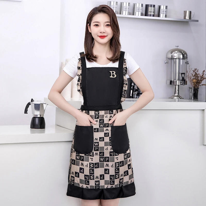 JIAQILI/佳绮利时尚可爱家用做饭防水防油防污防尘围裙可擦手围裙