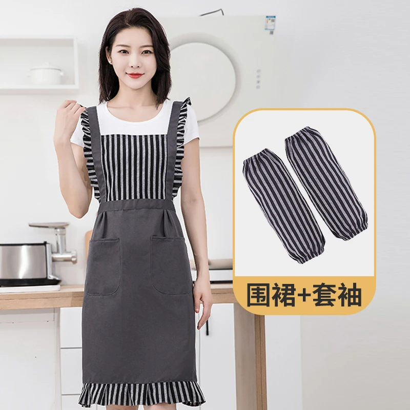 JIAQILI/佳绮利无袖围裙防油污厨房做饭透气耐脏公主裙可定制印字