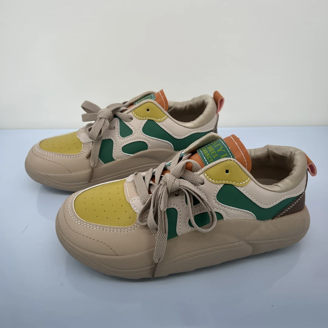 C39-板鞋百搭复古小众厚底德训鞋女鞋运动鞋时尚潮鞋ins低帮拼色