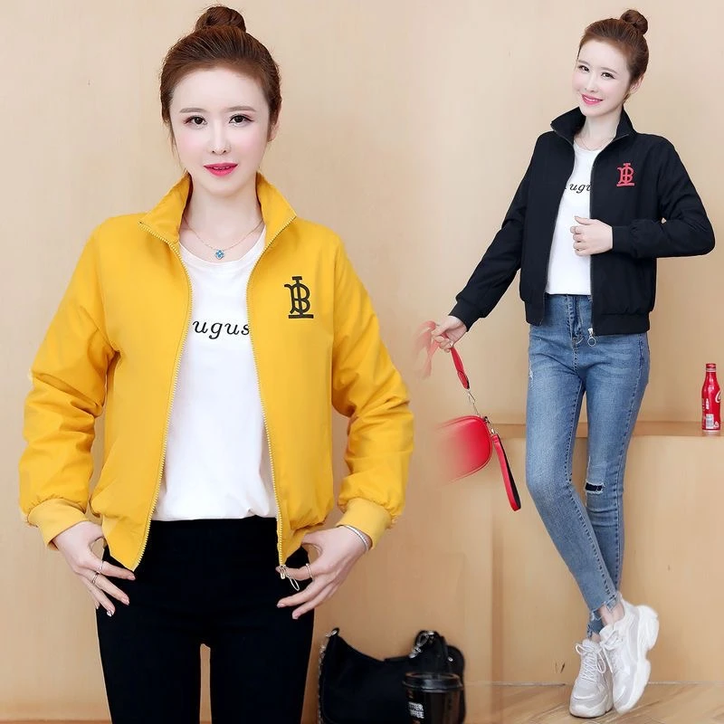 短外套新款外套2024外套女春秋韩版立领棒球宽松夹克