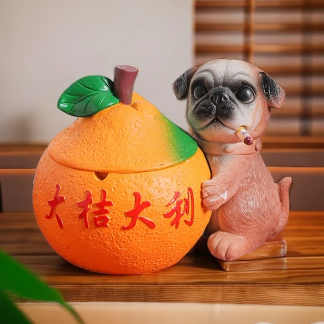 2024新款网红烟灰缸黑科技个性创意烟缸防飞老板办公室装饰品摆件