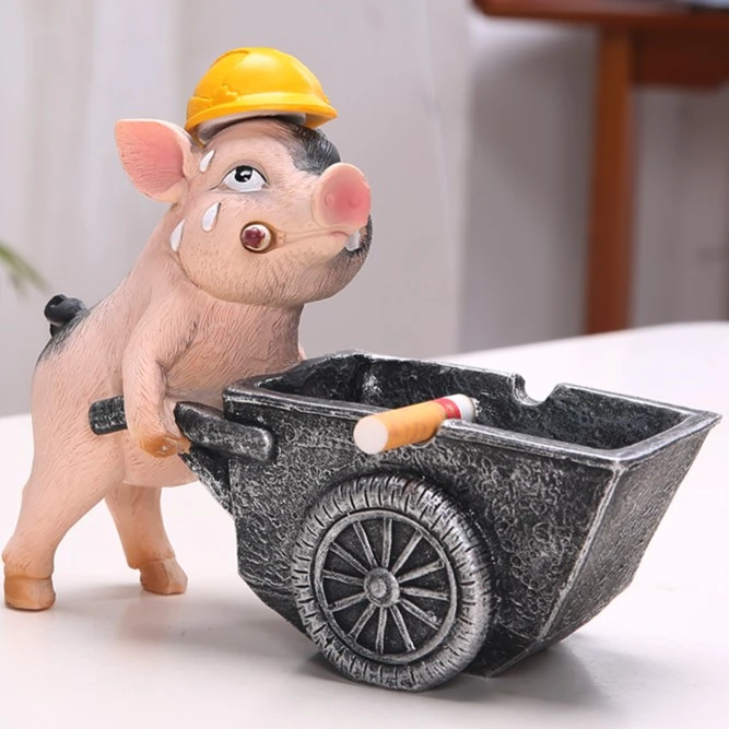 创意烟灰缸黑科技带盖家用客厅卡通可爱大烟缸个性创意潮流摆件