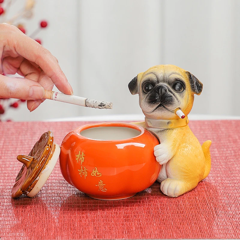 陶瓷烟灰桶柿柿如意烟灰缸欧式个性烟灰缸爆款2025新款高档大气