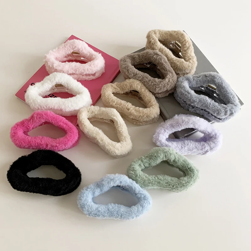 美拉德大号云朵抓夹女秋冬大号毛毛发夹气质后脑勺鲨鱼夹子